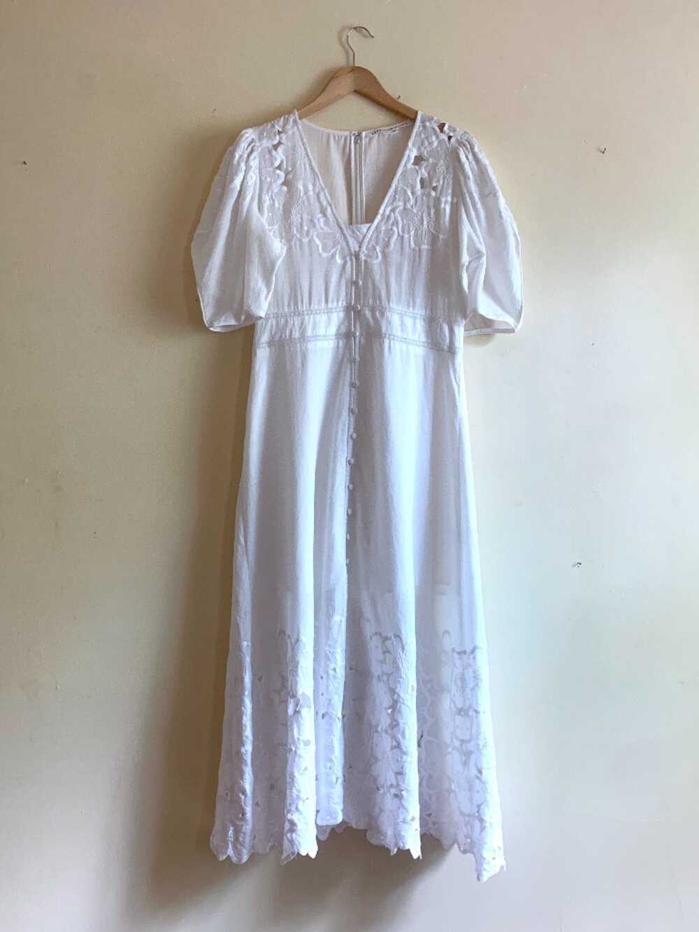 VERONICA BEARD Hope White Floral Embroidered Dress Sz 10 RUNS SMALL - Picture 4 of 14